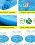 Kids Sprinklers for Outside, Splash Pad for Toddlers & Baby Pool 3-In-1 60" Water Toys Gifts for 1 2 3 4 5 Year Old Boys Girls Splash Play Mat