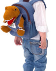 Dinosaur Backpack for Kids 3-5, Toddler Backpack for Boys with Detachable Dinosaur Toy with Pockets and Reflective Logo Patch