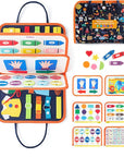 Busy Board Educational Toy for Toddlers 2-4 Years, Portable Learning System