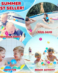 12Pcs Reusable Water Balloons for Kids, Quick Fill Water Balls for Pool Beach Backyard Games Water Toys for Boys Girls Outdoor Activities Summer Party Favors