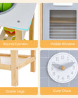Wooden Toddler Pretend Kitchen Set with Cookware Accessories for Boys and Girls