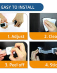 New Version Child Safety Locks 4-Pack. Baby Proof Cabinets, Drawers with Easy Adjustable Strap Length, Double Lock Option, Easier Latch for Adults to Open. Secure Oven, Refrigerator, Toilet, Doors
