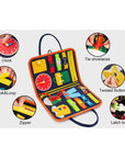 Busy Board Educational Toy for Toddlers 2-4 Years, Portable Learning System