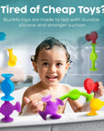 Suction Bath Toys - Connect, Build, Create - Bath Toy - Hours of Fun & Creativity - Fine Motor Skills - Captivating & Stimulating Sensory Toy - Non-Mouthable Toy 3+ - Textured 10 Pack