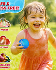 12Pcs Reusable Water Balloons for Kids, Quick Fill Water Balls for Pool Beach Backyard Games Water Toys for Boys Girls Outdoor Activities Summer Party Favors