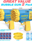 Toys for 3-8 Year Old Boys Girls: 2 Pack Bubble Machine for Kids with Bubble Solution, Gifts for 3 4 5 6 7 8 Years Old Boy Birthday Toy for Kid Toddlers Ages 4-6 Outdoor Wedding Bubbles Wands