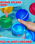 12Pcs Reusable Water Balloons for Kids, Quick Fill Water Balls for Pool Beach Backyard Games Water Toys for Boys Girls Outdoor Activities Summer Party Favors