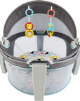 Portable Bassinet and Play Space On-The-Go Baby Dome with Developmental Toys and Canopy, Windmill
