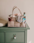 Parker Baby Diaper Caddy - Nursery Storage Bin and Car Organizer for Diapers and Baby Wipes - Oatmeal