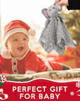 Elephant Security Blanket, Soft Lovey Unisex Lovie Christmas Baby Gifts for Newborn Boys and Girls Snuggle Toy Stuffed Animal Grey 16 Inch