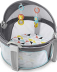 Portable Bassinet and Play Space On-The-Go Baby Dome with Developmental Toys and Canopy, Windmill
