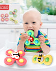 3PCS Suction Cup Spinner Toys for 1 Year Old Boy Girl|Spinning Top Toddler Toys Age 1-2|1 2 Year Old Boy Birthday Gift|Baby Bath Toys for Kids Ages 1-3|Sensory Toys for Toddlers 1-3