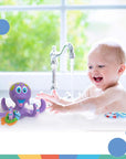 Floating Purple Octopus with 3 Hoopla Rings Interactive Bath Toy