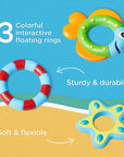 Floating Purple Octopus with 3 Hoopla Rings Interactive Bath Toy