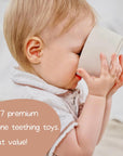 Stacking Cups Toy, Fun Educational Baby Toys Silicone Soft Teething Toy, Age 6+ Months, 7 Piece Set