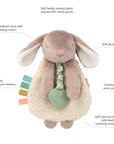 - Itzy Lovey Including Teether, Textured Ribbons & Dangle Arms; Features Crinkle Sound, Sherpa Fabric and Minky Plush; Taupe Bunny