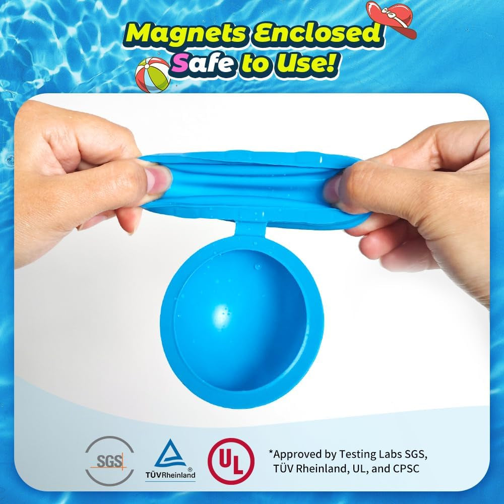 SOPPYCID 12Pcs Reusable Water Balloons, Pool Beach Water Toys for Boys and Girls, Outdoor Summer Toys for Kids Ages 3-12, Magnetic Water Ball for Outdoor Activities