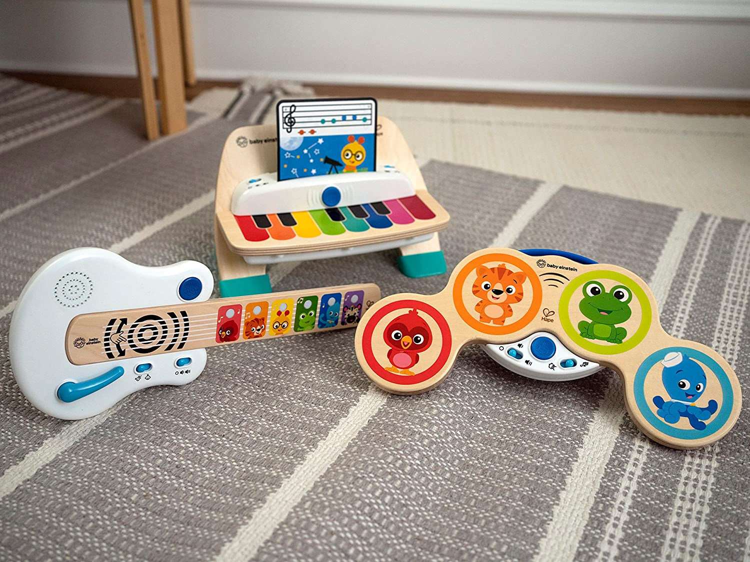 and Hape Magic Touch Piano Wooden Musical Toddler Toy, Age 6 Months and Up