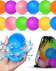 SOPPYCID 12Pcs Reusable Water Balloons, Pool Beach Water Toys for Boys and Girls, Outdoor Summer Toys for Kids Ages 3-12, Magnetic Water Ball for Outdoor Activities