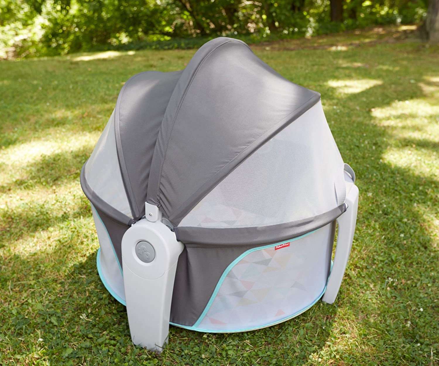 Portable Bassinet and Play Space On-The-Go Baby Dome with Developmental Toys and Canopy, Windmill