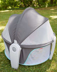 Portable Bassinet and Play Space On-The-Go Baby Dome with Developmental Toys and Canopy, Windmill