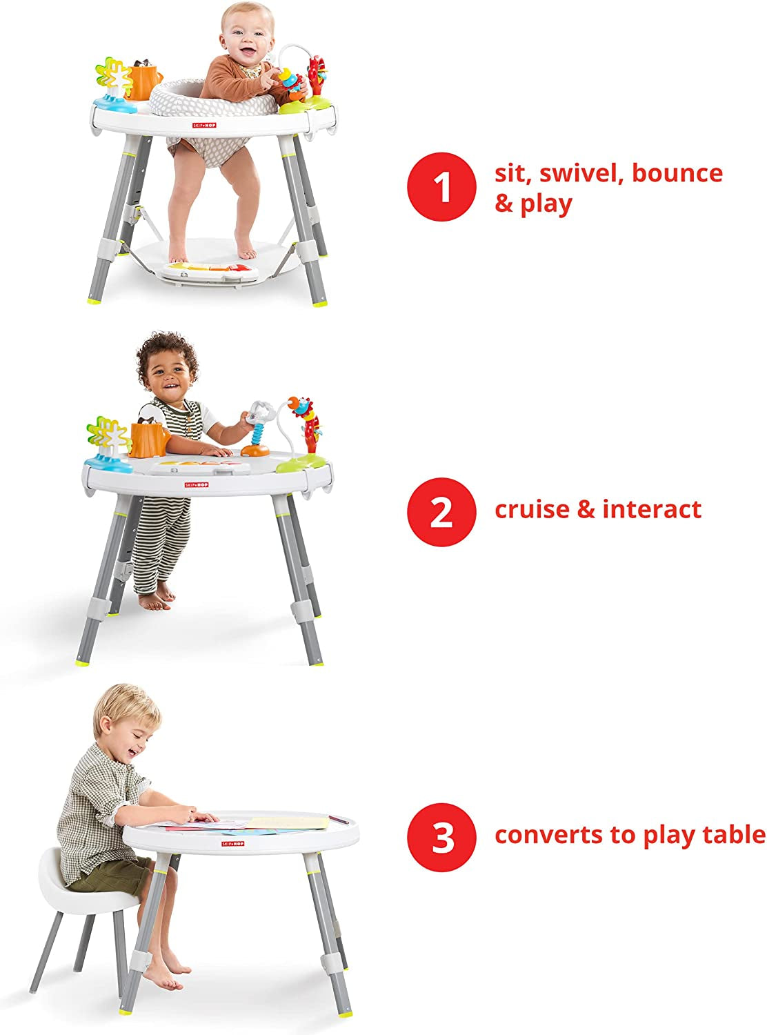 Baby Activity Center: Interactive Play Center with 3-Stage Grow-With-Me Functionality, 4Mo+, Explore & More