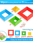 Toddler Stacking Building Blocks Educational Toys, Montessori Activities Learning Toys for 1 2 3+ Year Old, Sensory Toys Gifts for Toddler 1-3Y Boys & Girls, 30 Piece Set