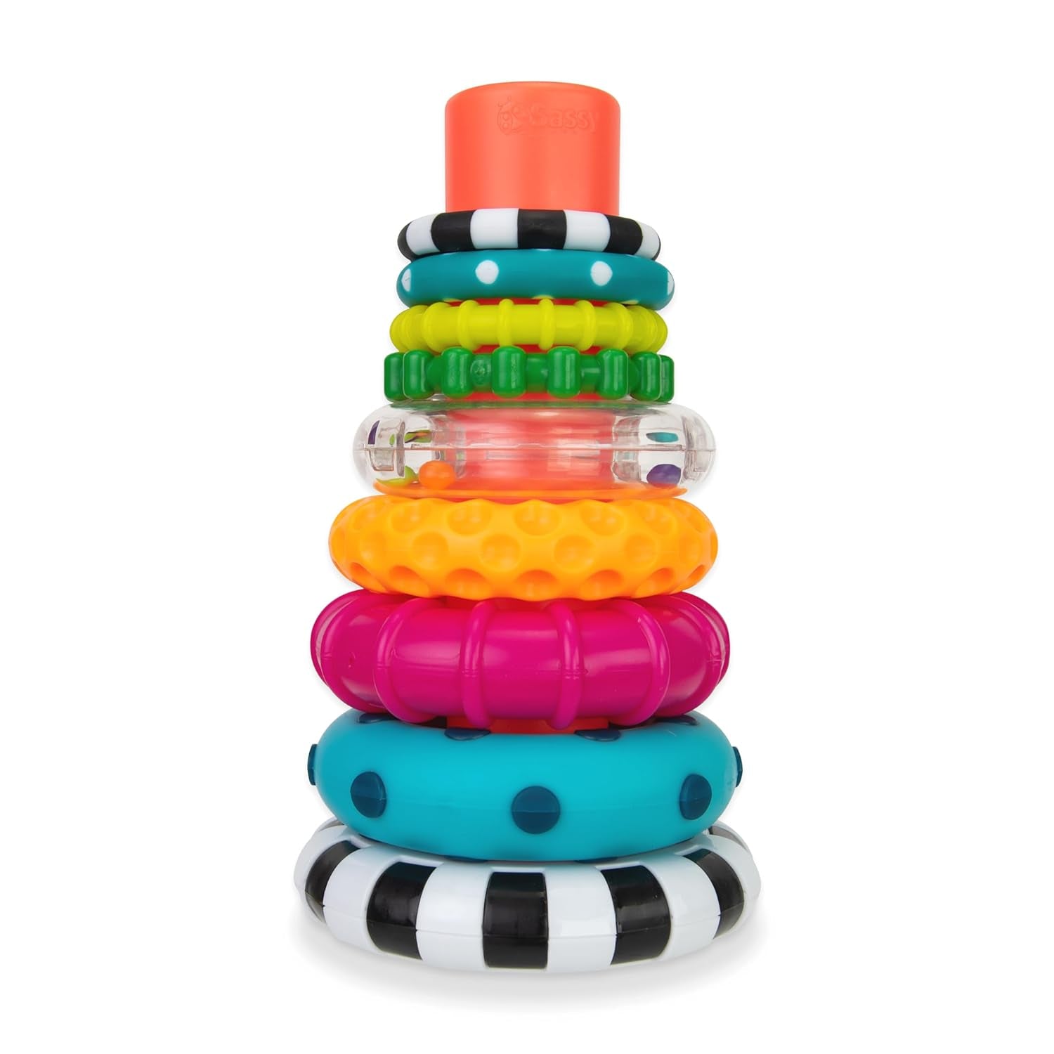 Stacks of Circles Stacking Ring STEM Learning Toy, Age 6+ Months, Multi, 9 Piece Set