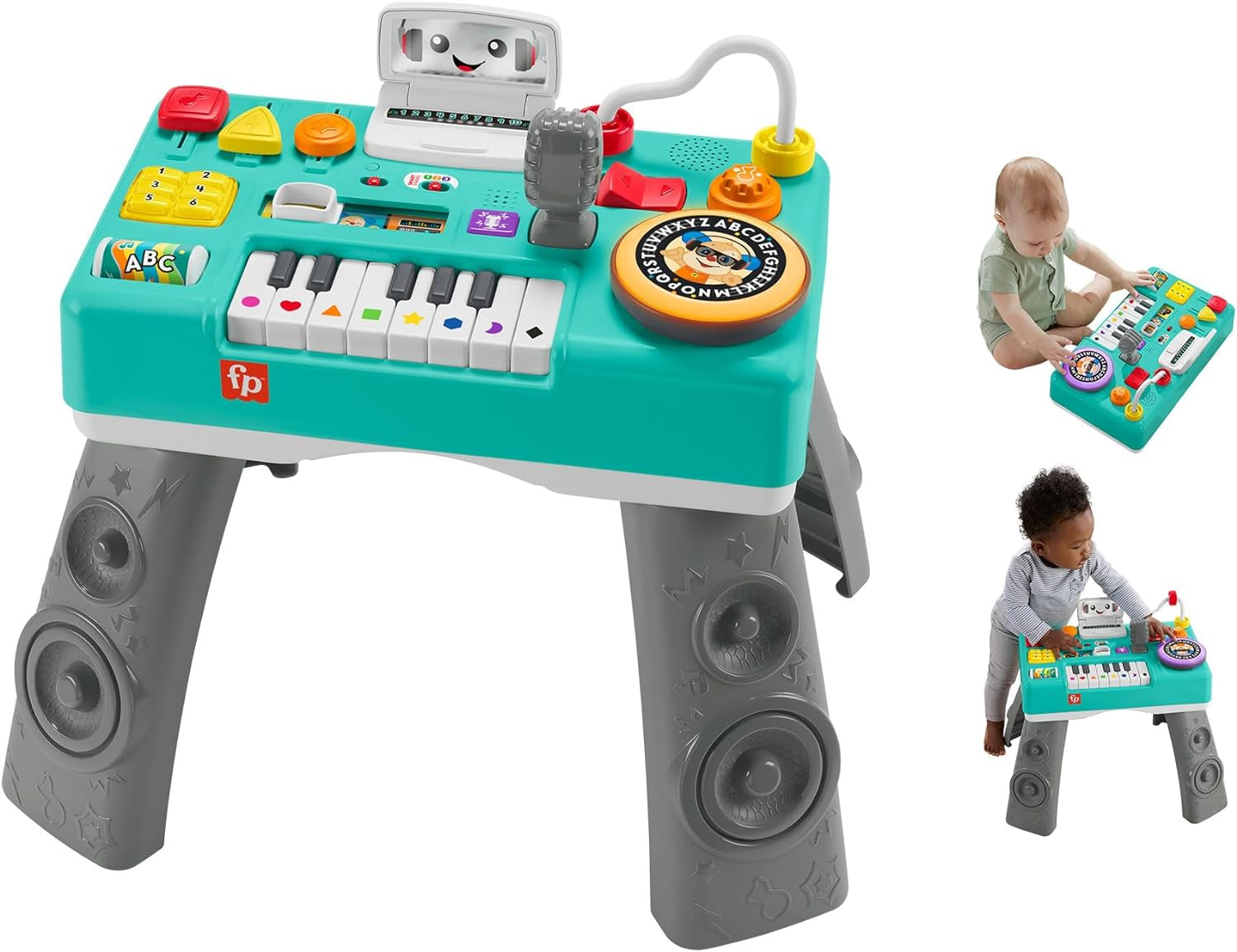 Laugh & Learn Baby & Toddler Toy Mix & Learn DJ Table Musical Activity Center with Lights & Sounds for Ages 6+ Months