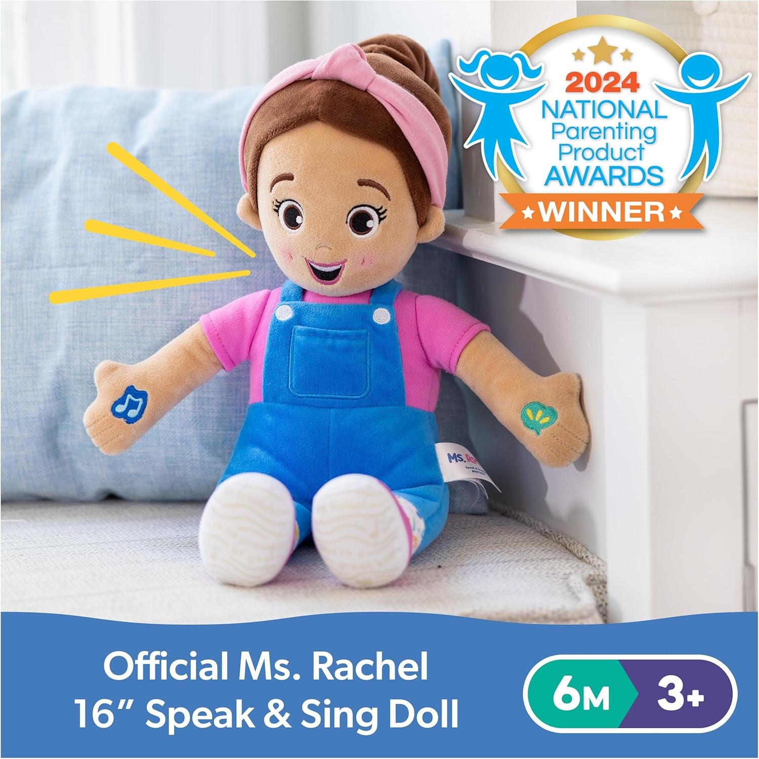 Official Speak & Sing Doll, 16” Tall Interactive Toy with 4 Songs & 16+ Phrases, Toddler Toys for Girls & Boys Ages 6 Months to 3+ Years