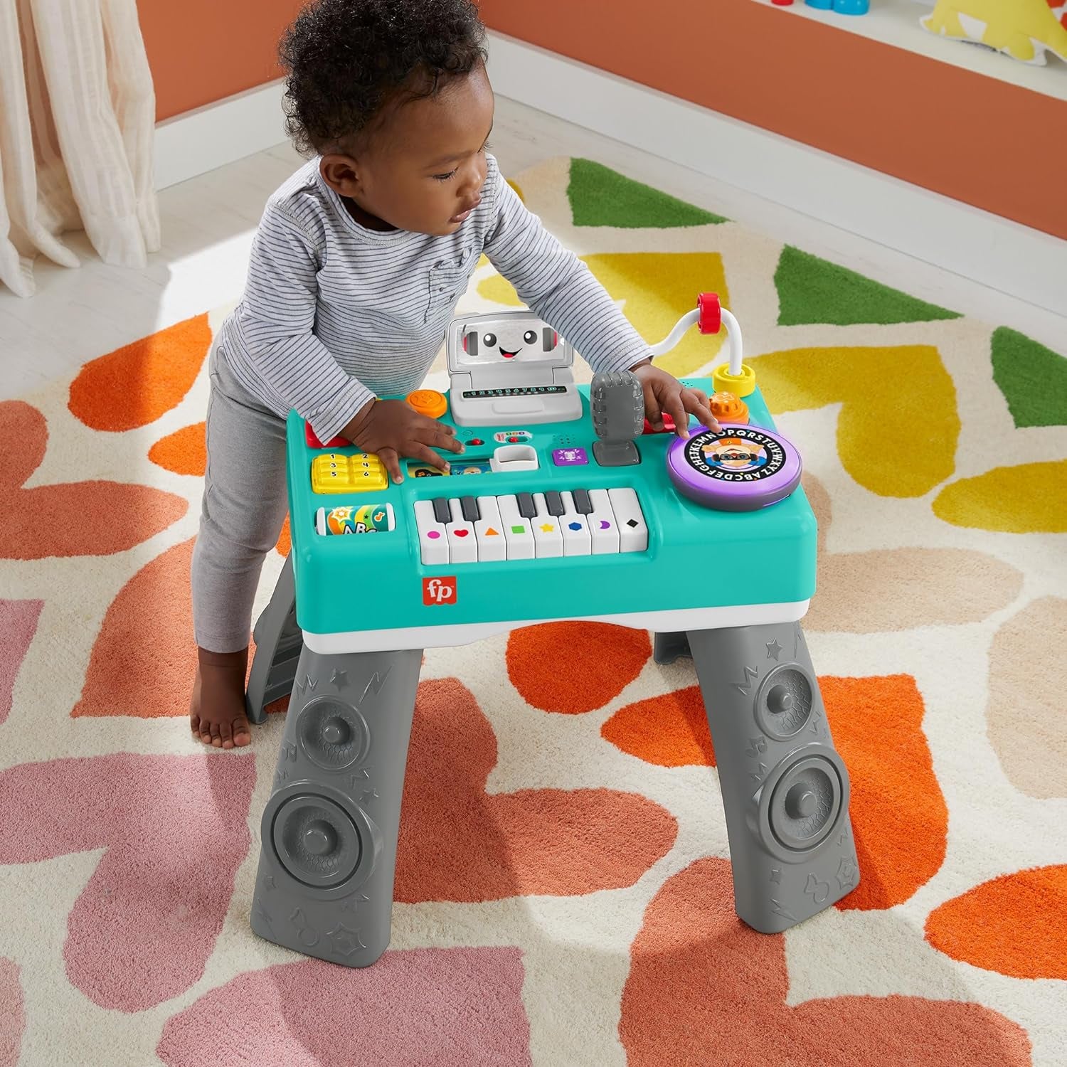 Laugh & Learn Baby & Toddler Toy Mix & Learn DJ Table Musical Activity Center with Lights & Sounds for Ages 6+ Months