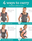 Flip Advanced 4-In-1 Carrier - Ergonomic, Convertible, Face-In and Face-Out Front and Back Carry for Newborns and Older Babies 8-32 Lbs