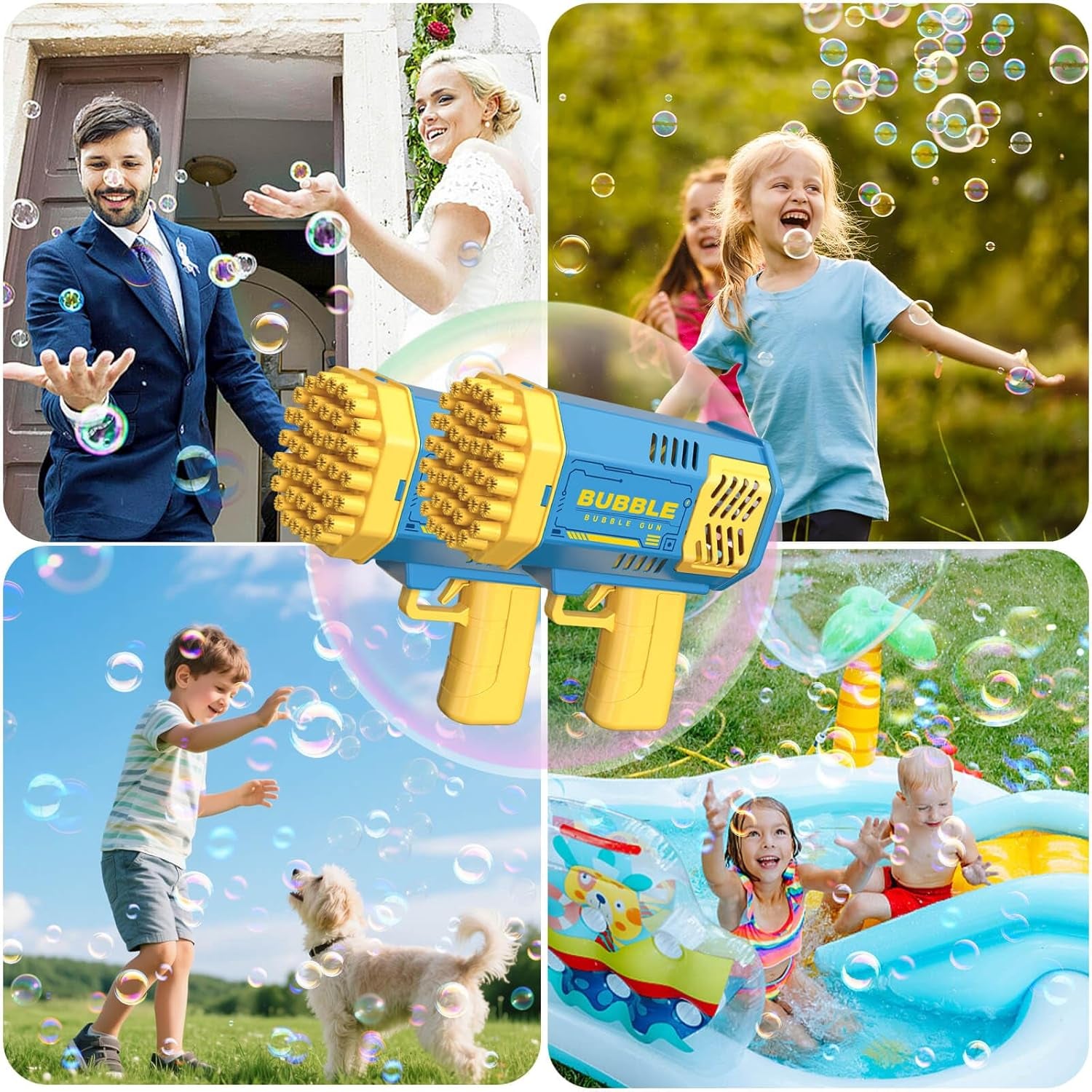 Toys for 3-8 Year Old Boys Girls: 2 Pack Bubble Machine for Kids with Bubble Solution, Gifts for 3 4 5 6 7 8 Years Old Boy Birthday Toy for Kid Toddlers Ages 4-6 Outdoor Wedding Bubbles Wands