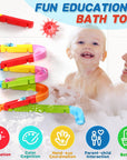 Bath Toys for Kids Ages 2-4-8 Toddler Bathtub Toys Slippery Slide Track DIY Mold Free Shower Toddler Toys with Suction Cups Birthday Gift for Boys Girls Bath Time Ages 2 3 4 5 6 7 8(38PCS)