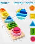 Montessori Toys for 1 2 3 Year Old Boys Girls-Wooden Sorting & Stacking Toys for Baby Toddlers,Educational Shape Color Sorter Preschool Kids Gifts