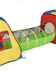 3 in 1 Pop up Play Tent with Tunnel, Ball Pit for Kids, Boys, Girls, Babies and Toddlers, Indoor/Outdoor Playhouse，Yellow