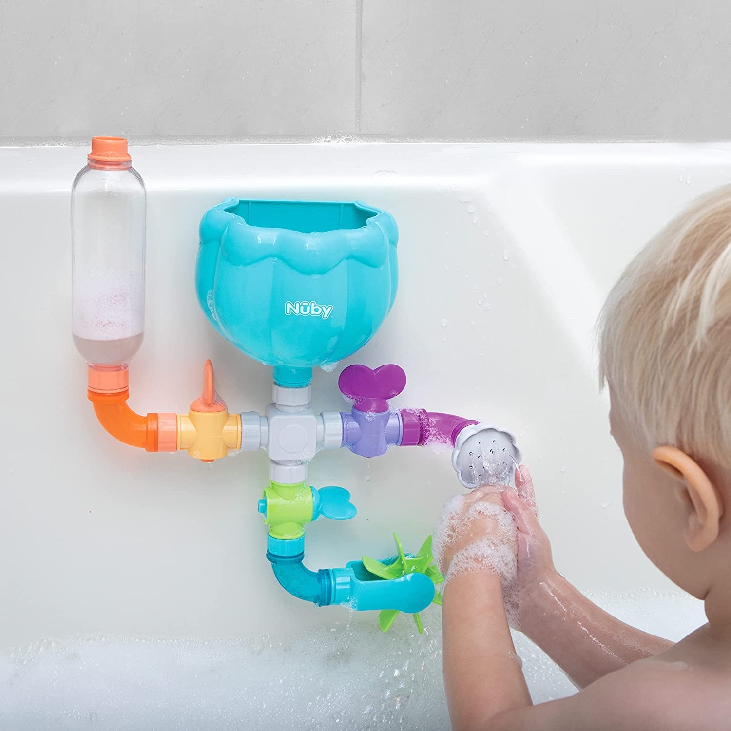 Wacky Waterworks Pipes Bath Toy with Interactive Features for Cognitive Development