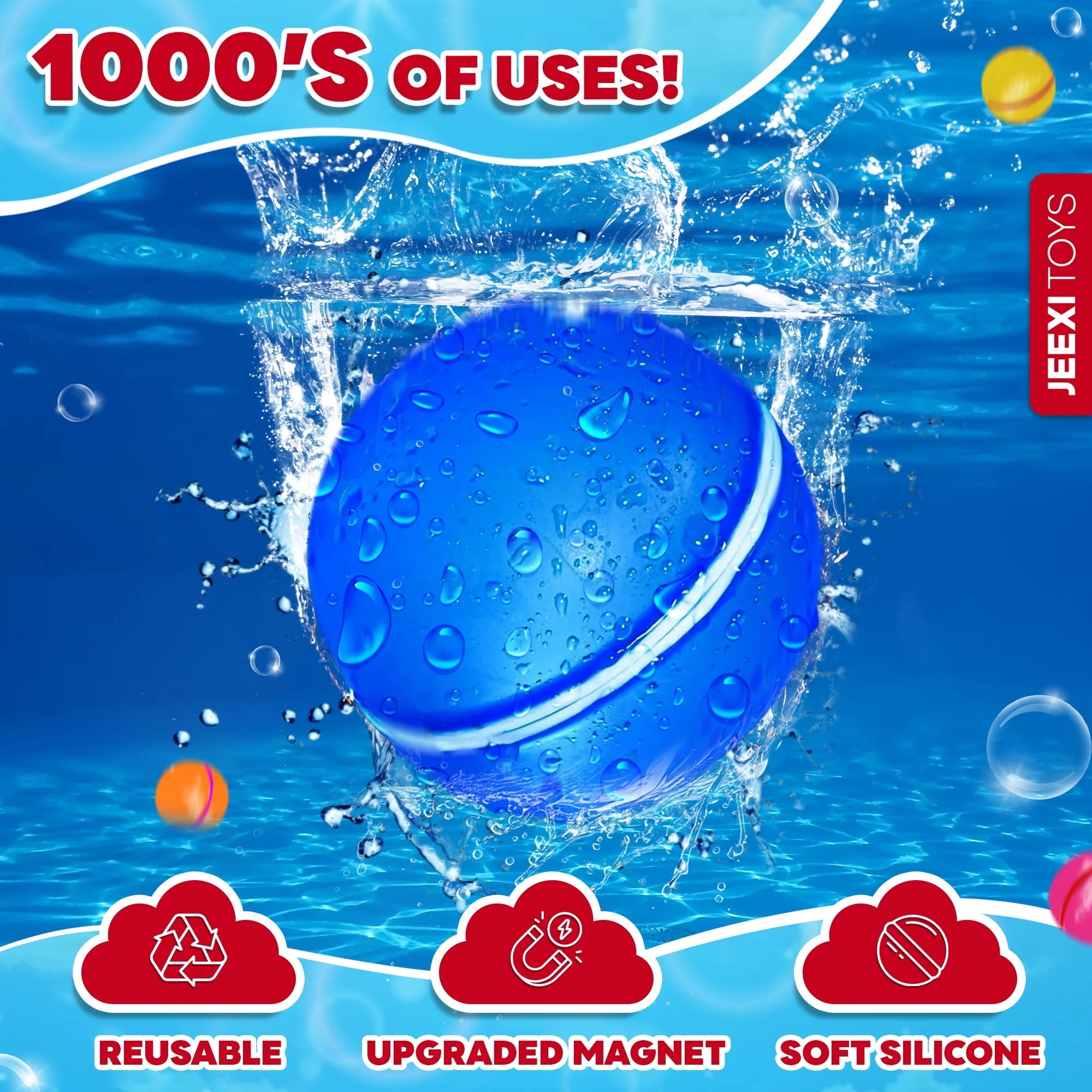 12Pcs Reusable Water Balloons for Kids, Quick Fill Water Balls for Pool Beach Backyard Games Water Toys for Boys Girls Outdoor Activities Summer Party Favors