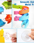 Bath Toys for Kids Ages 2-4-8 Toddler Bathtub Toys Slippery Slide Track DIY Mold Free Shower Toddler Toys with Suction Cups Birthday Gift for Boys Girls Bath Time Ages 2 3 4 5 6 7 8(38PCS)