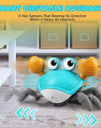 Crawling Crab Toy, Infant Tummy Time Baby Toys, Fun Interactive Dancing Walking Moving Toy Babies Sensory Induction Crabs with Music, Baby Toys 0-6 to 12-18 Months Boys Girls Toddler Birthday Gifts