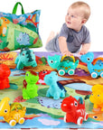 9 PCS Dinosaur Fantastic Creatures Toys with Playmat/Storage Bag|Baby Car Toys for 1 Year Old Boy|1St Birthday Gifts for Toddler Age 1-2|1 Year Old Boy Birthday Gift for Infant 6 12 18 Months