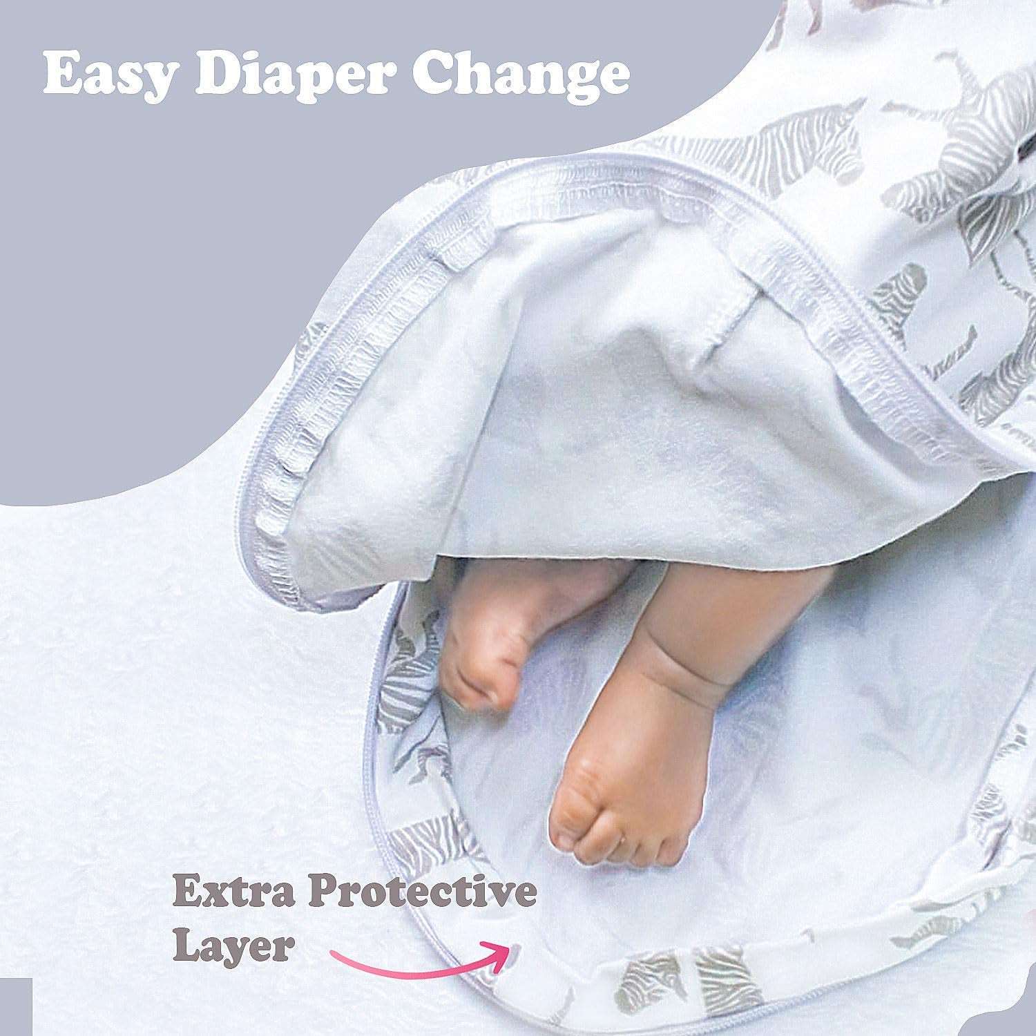 Baby Swaddle Wrap, Easy Change Baby Zipper Blanket Swaddles, 3-Pack Newborn Swaddle Sack, Baby Swaddles Sleep Sack 0-3 Months, Swaddles for Newborns, Nursery Swaddling Blankets, Grey Zebras