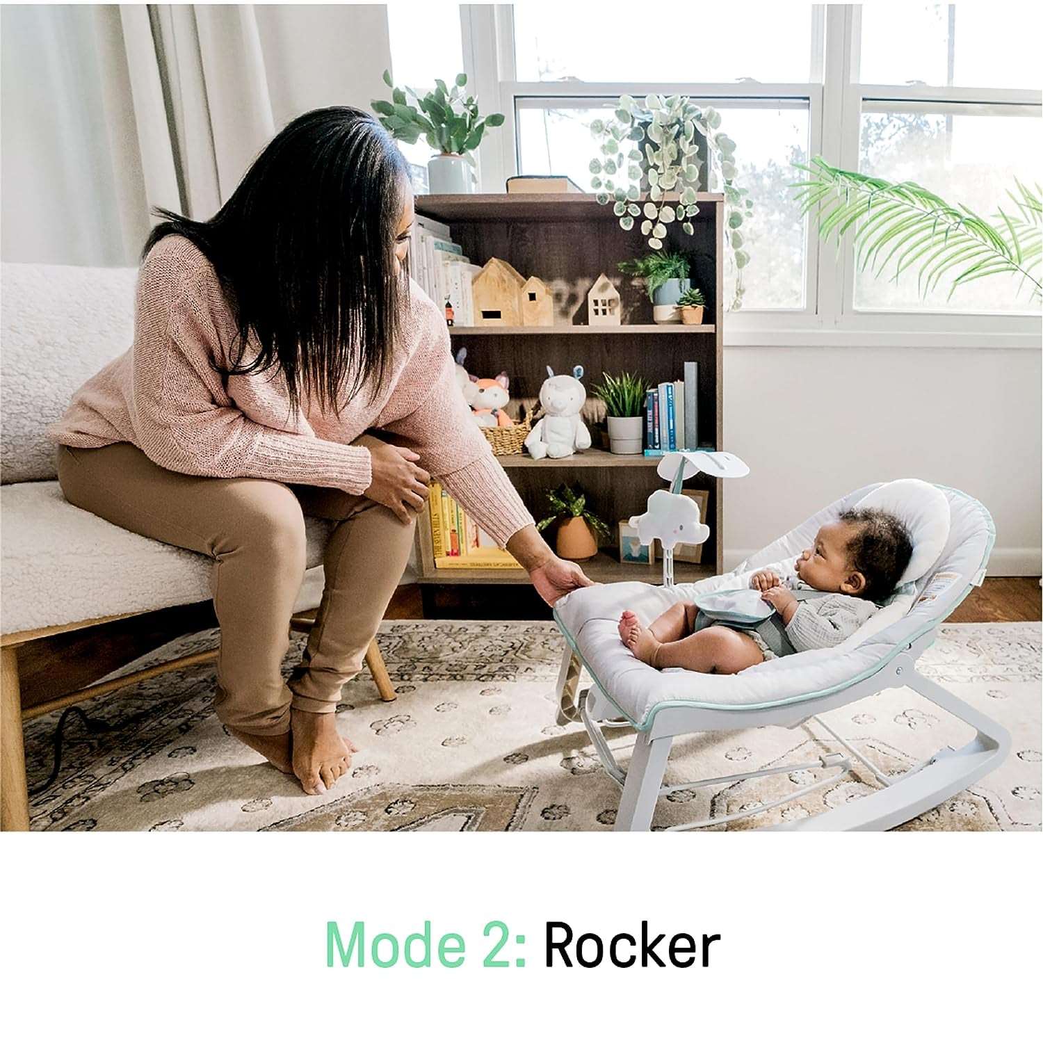 Keep Cozy 3-In-1 Grow with Me Vibrating Baby Bouncer, Seat & Infant to Toddler Rocker, Vibrations & -Toy Bar, 0-30 Months up to 40 Lbs (Weaver)