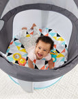 Portable Bassinet and Play Space On-The-Go Baby Dome with Developmental Toys and Canopy, Windmill