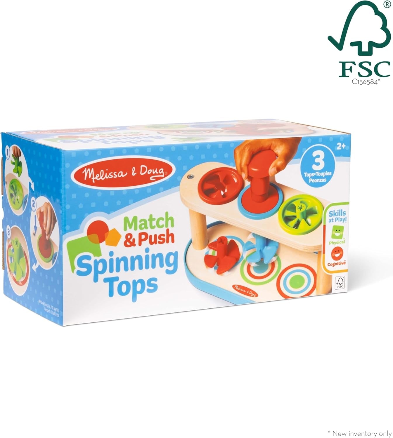 Match & Push Spinning Tops Developmental Skills Toy for Girls and Boys 2+ - FSC Certified