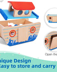 Wooden Noah'S Ark Toys for Kids, Bible Story Toys Baptism Gifts for Girls and Boys, Animal Shape Sorter Toys Montessori Toys for 2 3 4 Year Old