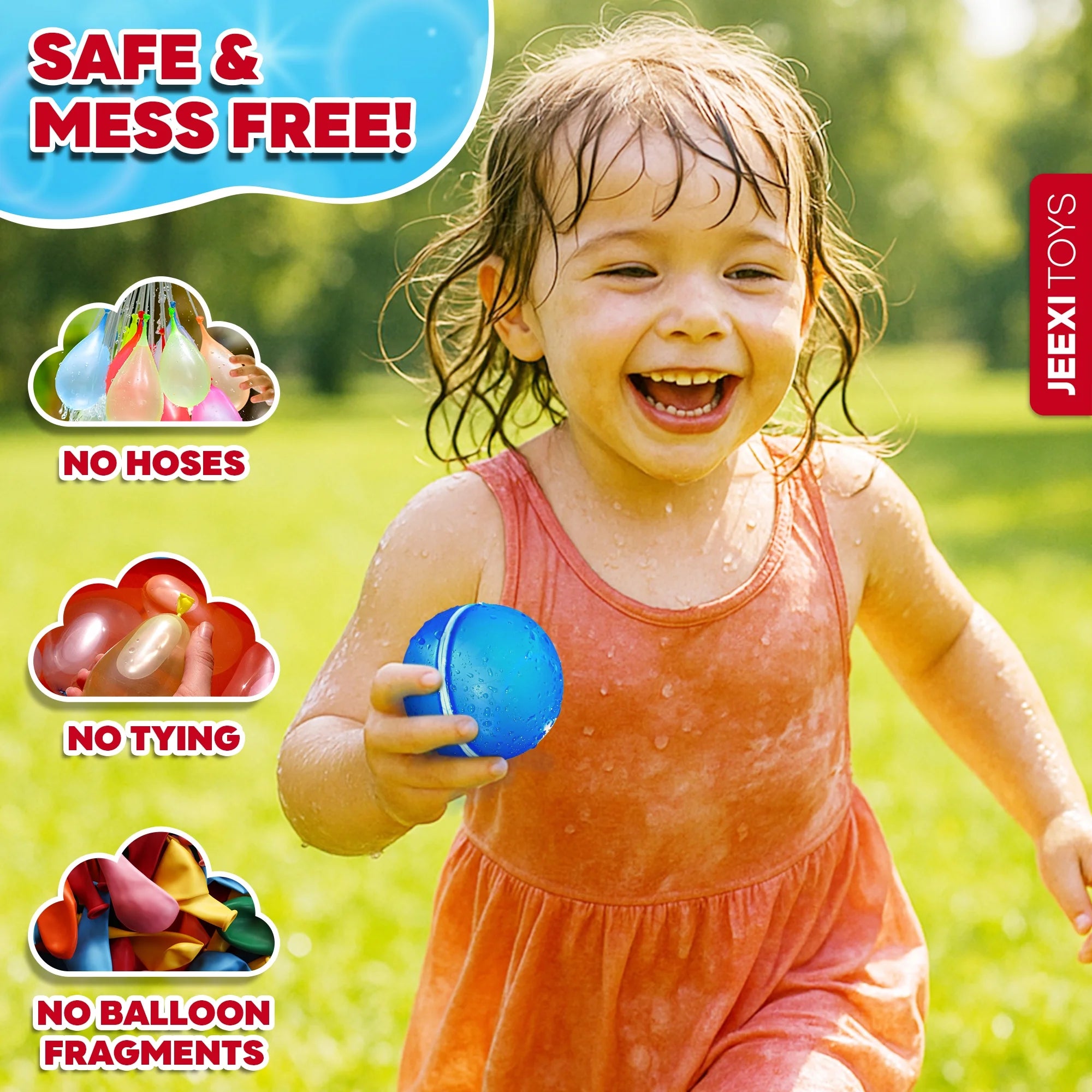 12Pcs Reusable Water Balloons for Kids, Quick Fill Water Balls for Pool Beach Backyard Games Water Toys for Boys Girls Outdoor Activities Summer Party Favors