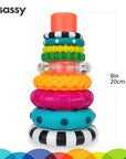 Stacks of Circles Stacking Ring STEM Learning Toy, Age 6+ Months, Multi, 9 Piece Set