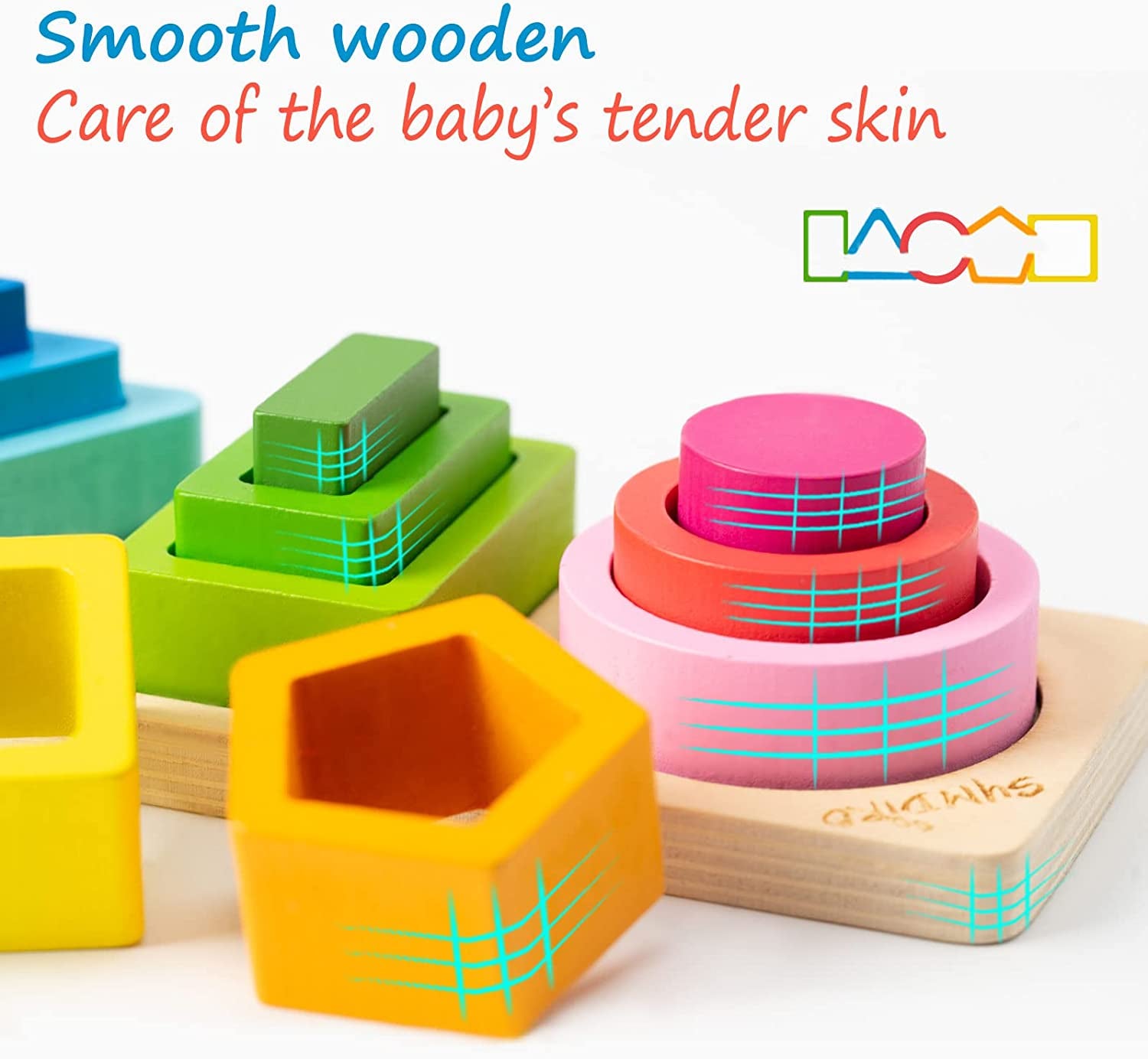 Montessori Toys for 1 2 3 Year Old Boys Girls-Wooden Sorting & Stacking Toys for Baby Toddlers,Educational Shape Color Sorter Preschool Kids Gifts