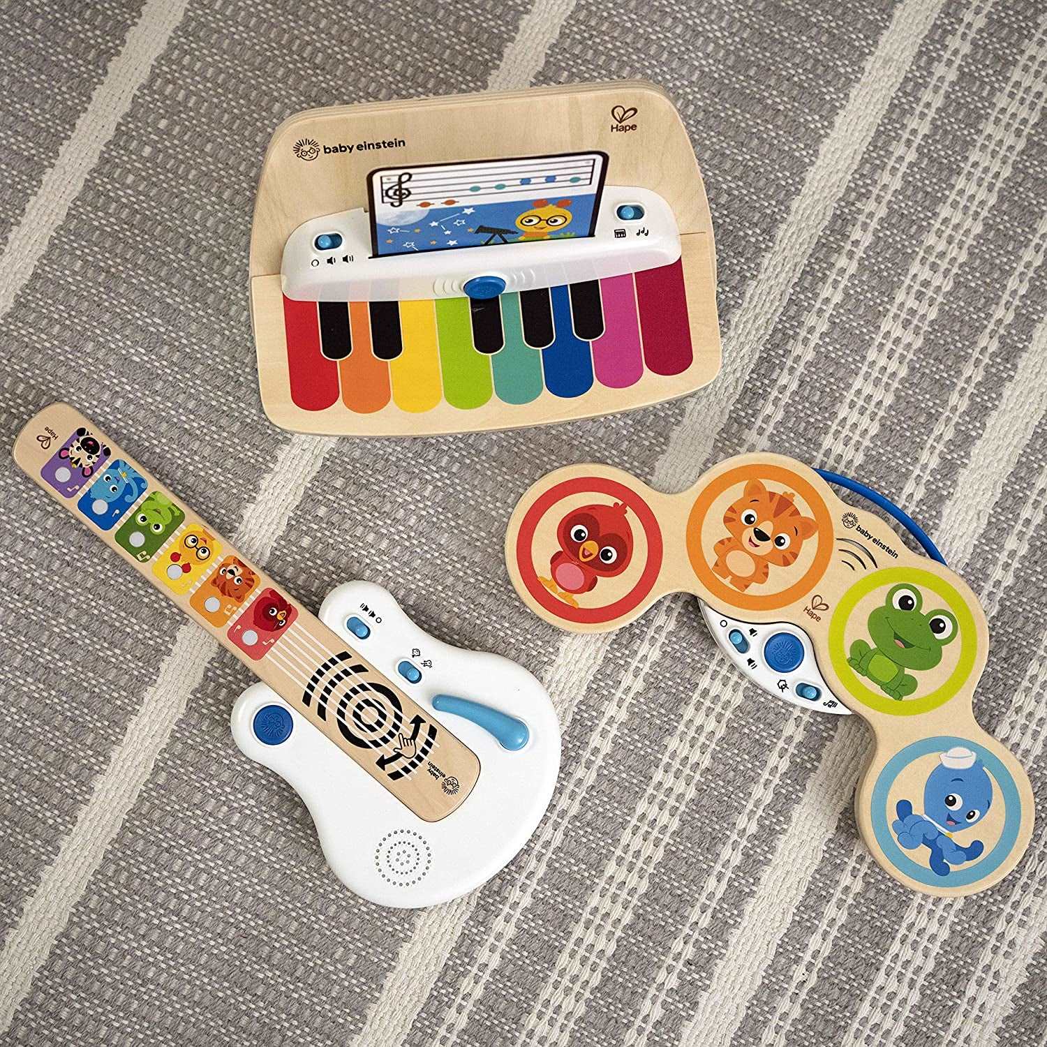 and Hape Magic Touch Piano Wooden Musical Toddler Toy, Age 6 Months and Up